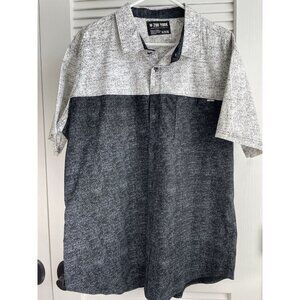 Zoo York Men's Button-Up X-Large Short Sleeve Black White Cotton Shirt